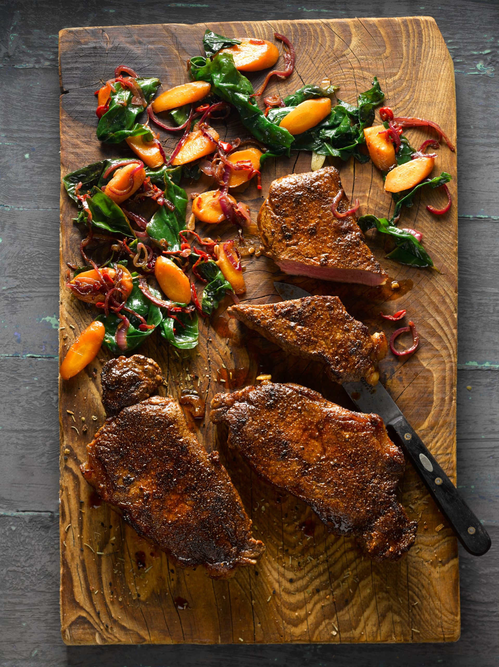 Smoked paprika & coriander steaks