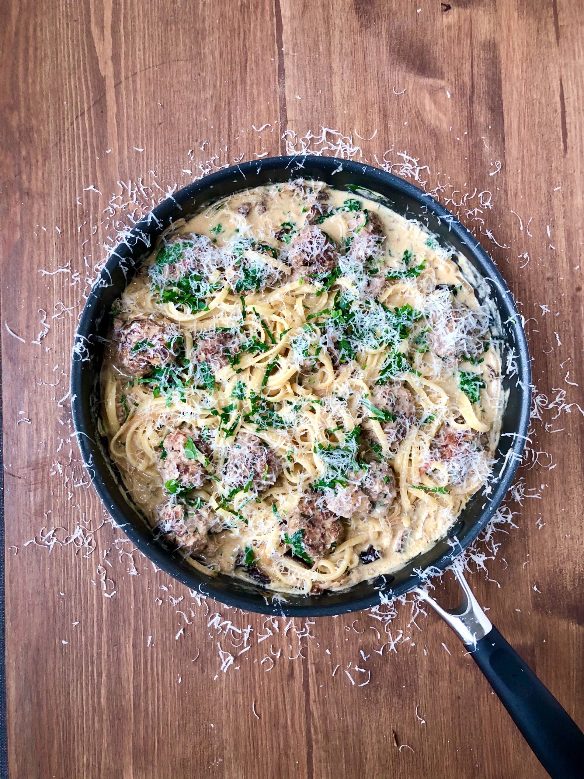 Grass-fed Irish beef meatballs with prune & Armagnac sauce