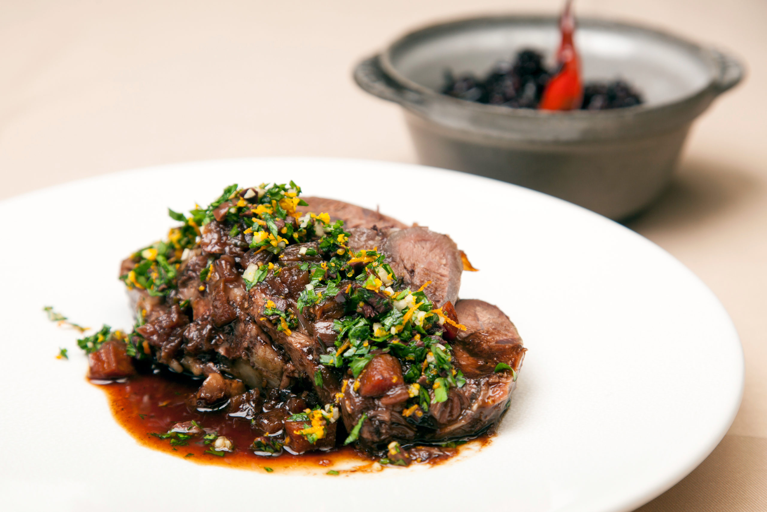 Braised Whole Beef Shin with Gremolata