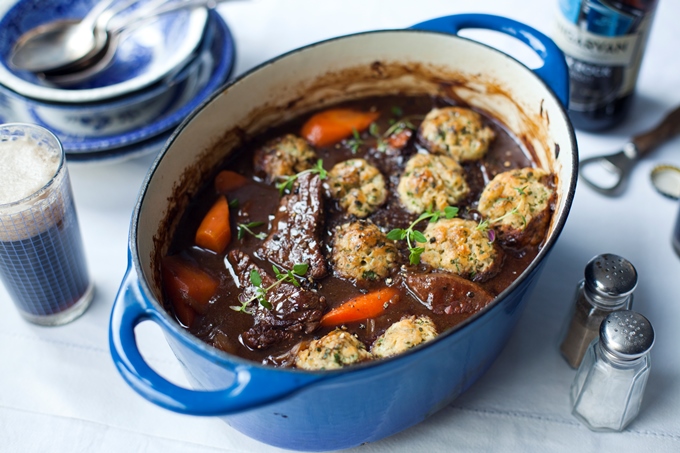 Braised Beef with Irish Stout and Parsley Dumplings