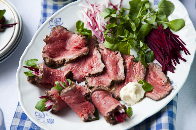 Seared Beef Involtini with Lemon Aioli